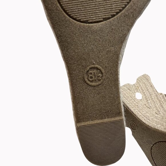 Univ Thread Wedge Women 8.5 Taupe Faux Suede Ankle Strap Platform Espadrille‎ - Picture 9 of 10